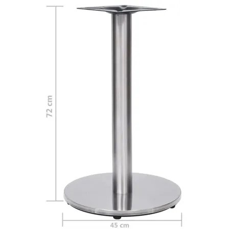 Pied de table de bistro argenté Ø45x72 cm acier inoxydable