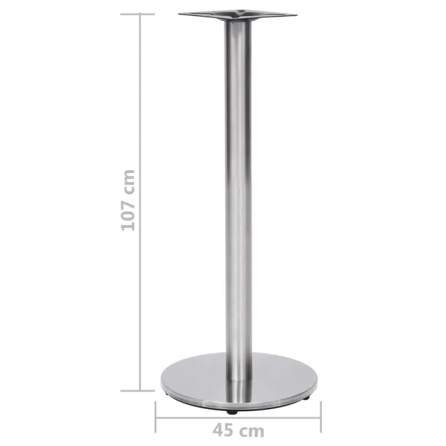 Pied de table de bistro Argenté Ø45x107 cm Acier inoxydable