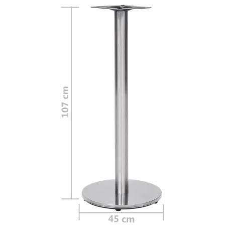 Pied de table de bistro Argenté Ø45x107 cm Acier inoxydable