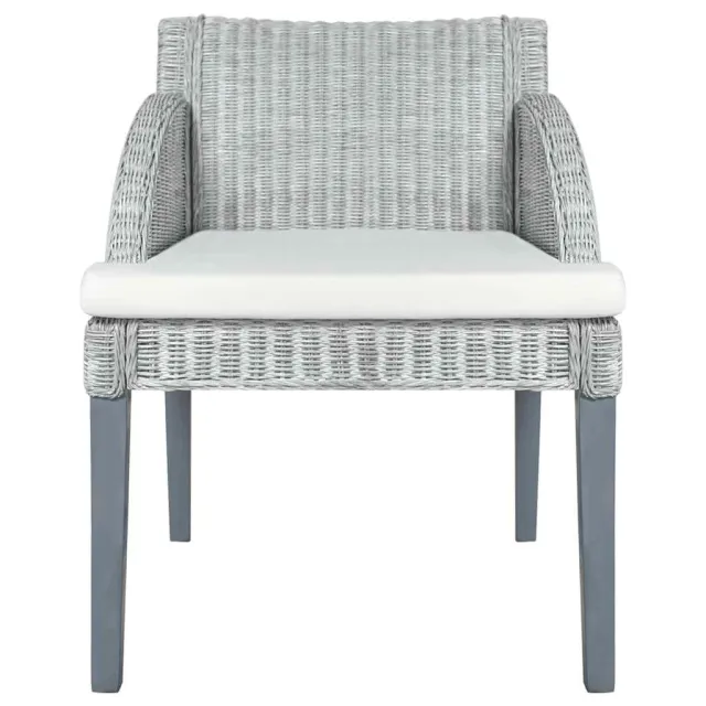 Chaises à manger avec coussins lot de 2 gris rotin naturel