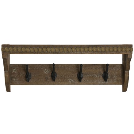 Wall mounted coat hanger Home ESPRIT Brown Black Wood Metal 67 x 17 x