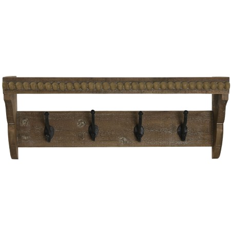 Appendiabiti da parete Home ESPRIT Marrone Nero Legno Metallo 67 x 17