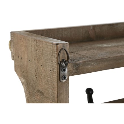 Appendiabiti da parete Home ESPRIT Marrone Nero Legno Metallo 67 x 17 2