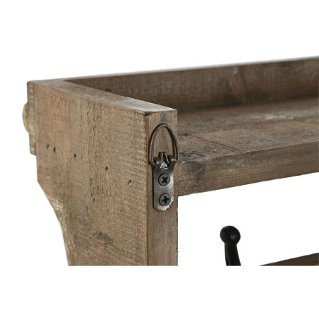 Appendiabiti da parete Home ESPRIT Marrone Nero Legno Metallo 67 x 17