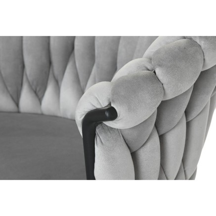 Sedia da Sala da Pranzo Home ESPRIT Nero Grigio Poliestere Metallo 60 2