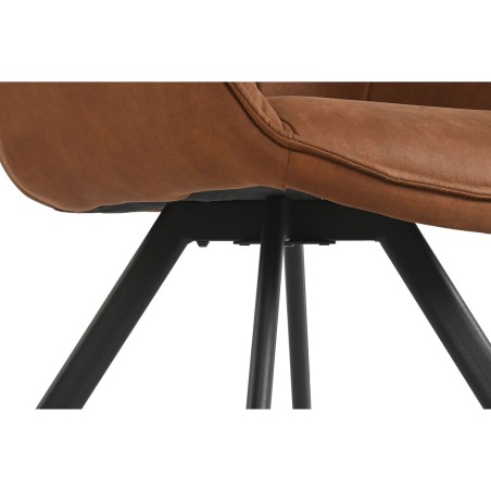 Esszimmerstuhl Home ESPRIT Schwarz Camel Metall Mikrofaser 64 x 67 x 8