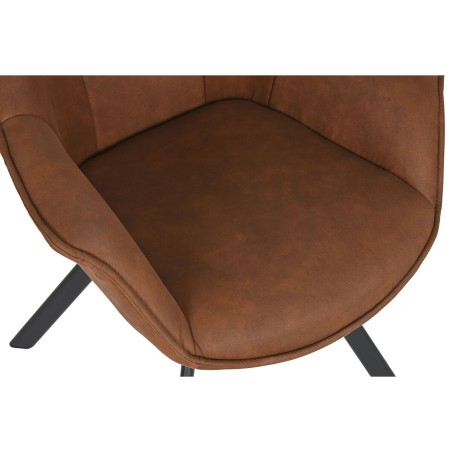 Esszimmerstuhl Home ESPRIT Schwarz Camel Metall Mikrofaser 64 x 67 x 8