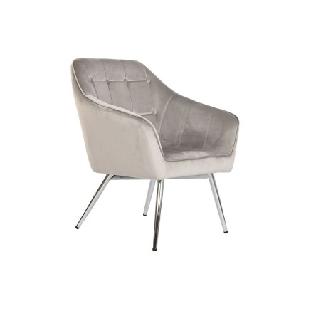 Poltrona Home ESPRIT Grigio Crema Dorato Argentato Poliestere Metallo