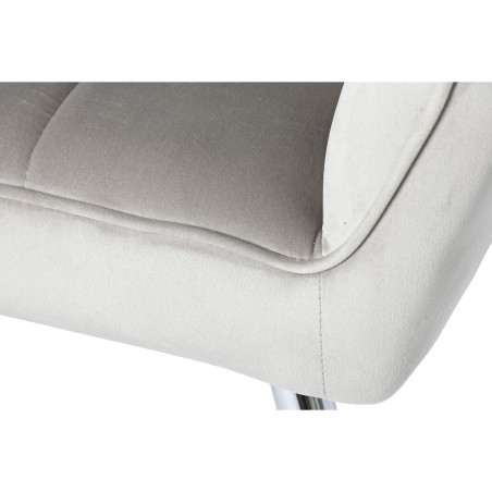 Butaca Home ESPRIT Gris Crema Dorado Plateado Poliéster Metal 74 x 74