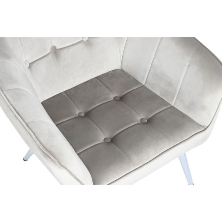 Butaca Home ESPRIT Gris Crema Dorado Plateado Poliéster Metal 74 x 74