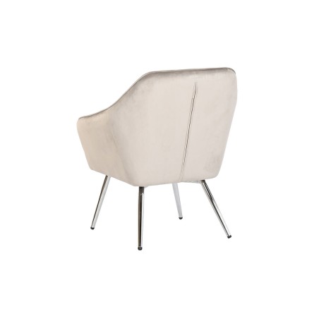 Butaca Home ESPRIT Gris Crema Dorado Plateado Poliéster Metal 74 x 74
