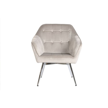 Butaca Home ESPRIT Gris Crema Dorado Plateado Poliéster Metal 74 x 74