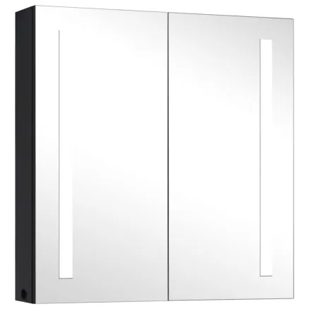 Armoire de salle de bain à miroir LED 62x14x60 cm 2