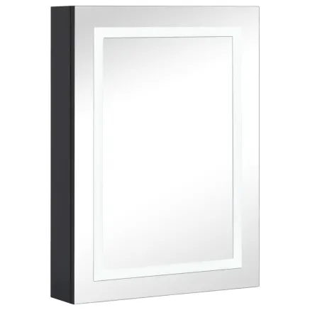 Armoire de salle de bain à miroir LED 50x13x70 cm 2