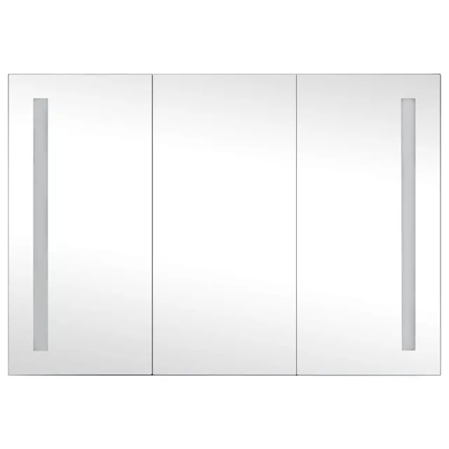 Armoire de salle de bain à miroir LED 89x14x62 cm