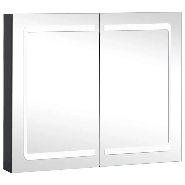 Armoire de salle de bain à miroir LED 80x12,2x68 cm