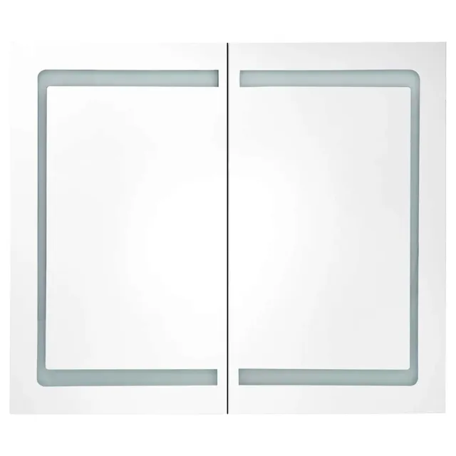 Armoire de salle de bain à miroir LED 80x12,2x68 cm