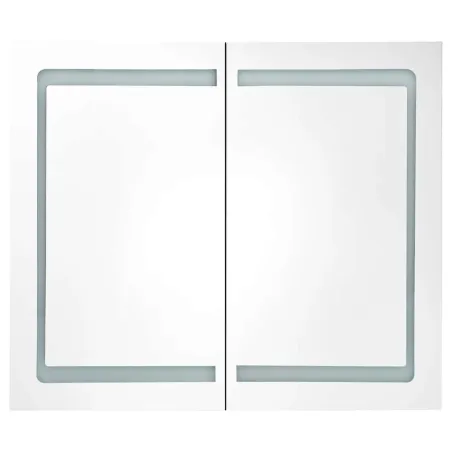 Armoire de salle de bain à miroir LED 80x12,2x68 cm