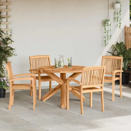 Ensemble de salle à manger pour jardin 3 pcs Marron
