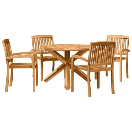 Ensemble de salle à manger pour jardin 3 pcs Marron 2