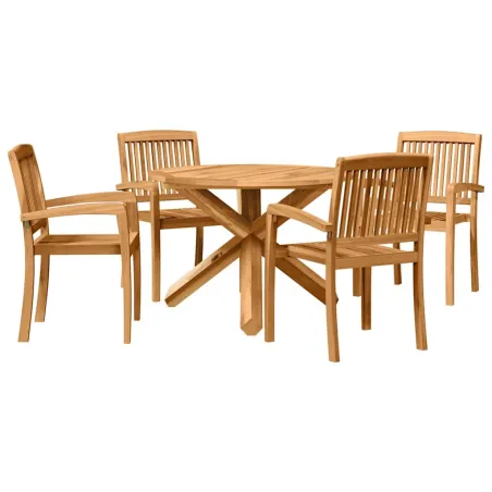 Ensemble de salle à manger pour jardin 3 pcs Marron