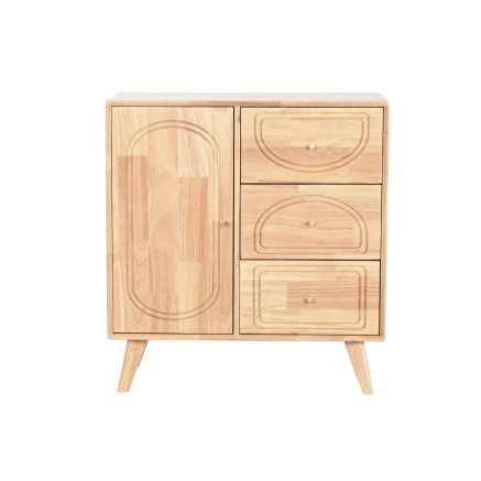 Aparador Home ESPRIT Natural Metal Ratán Madera de caucho 73,5 x 35 x 2