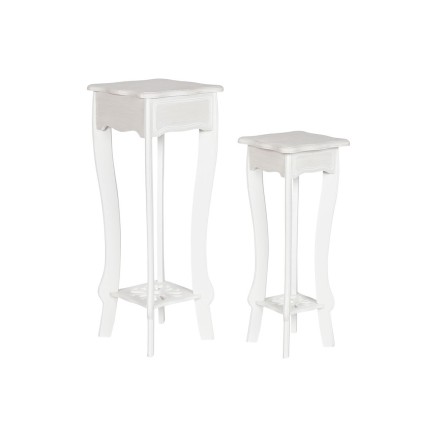 Jeu de 2 tables Home ESPRIT Blanc 30 x 30 x 76,5 cm