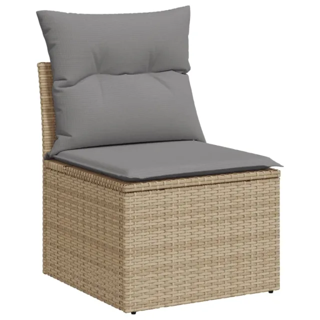 Salon de jardin avec coussins 6pcs mélange beige résine tressée