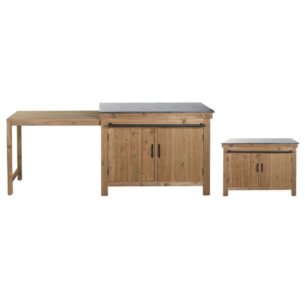 Mueble de cocina Home ESPRIT Negro Natural 120 x 75 x 90 cm 2