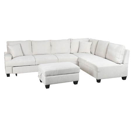 Canapé Convertible Home ESPRIT Beige Moderne 285 x 260 x 90 cm