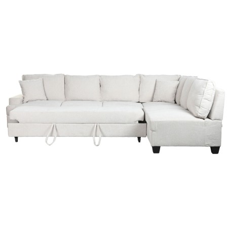Canapé Convertible Home ESPRIT Beige Moderne 285 x 260 x 90 cm