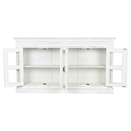 Aparador Home ESPRIT Blanco Cristal Madera de mango 180 x 40 x 100 cm