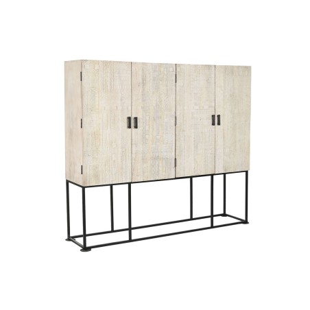 Armoire Home ESPRIT Blanc Noir Métal Bois de manguier 180 x 40 x 160