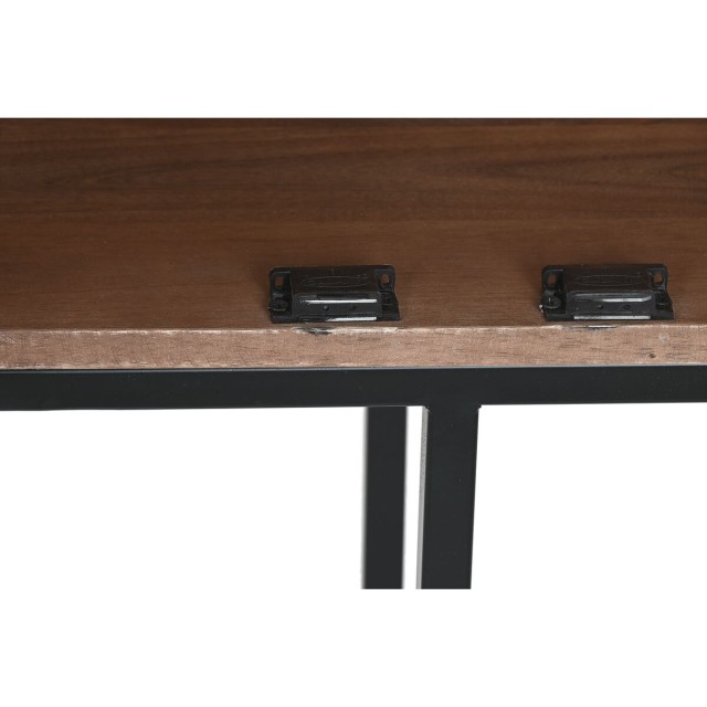 Cupboard Home ESPRIT White Black Metal Mango wood 180 x 40 x 160 cm