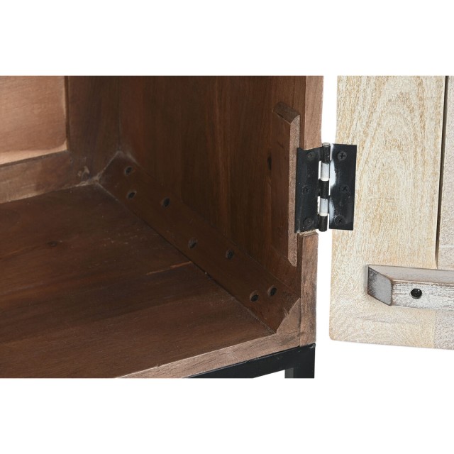 Armoire Home ESPRIT Blanc Noir Métal Bois de manguier 180 x 40 x 160