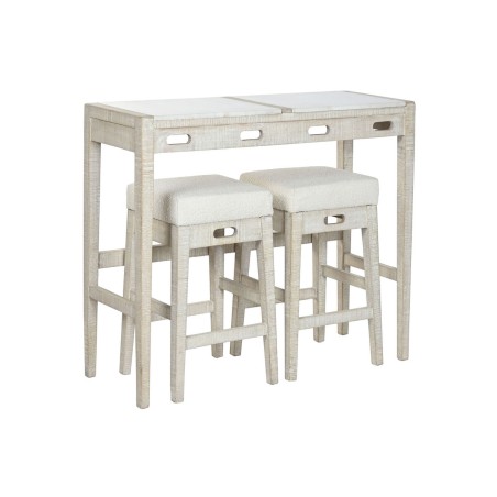 Conjunto de Mesa con Sillas Home ESPRIT Blanco Natural 112 x 40 x 96 c