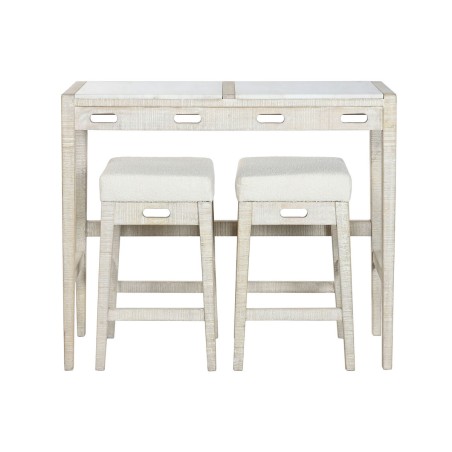 Conjunto de Mesa con Sillas Home ESPRIT Blanco Natural 112 x 40 x 96 c