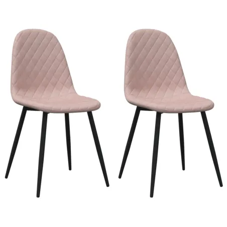 Chaises à manger lot de 2 rose velours