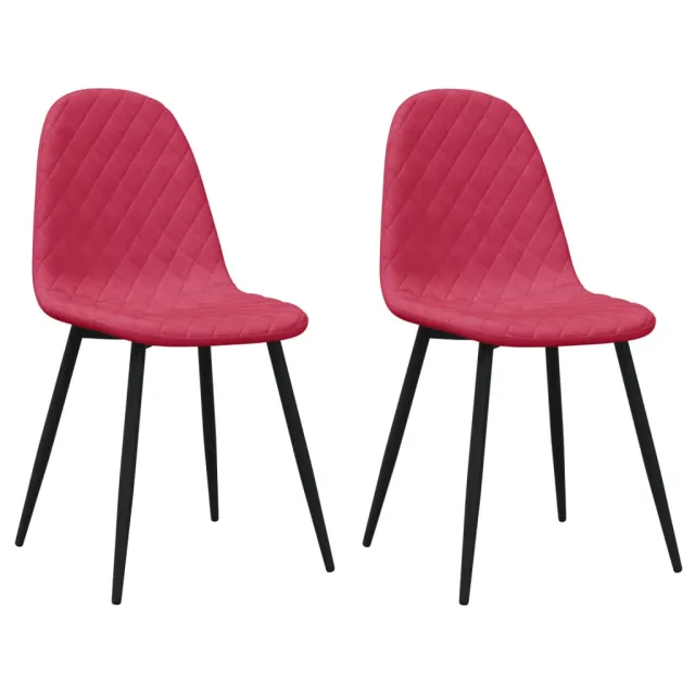 Chaises à manger lot de 2 Rouge bordeaux Velours