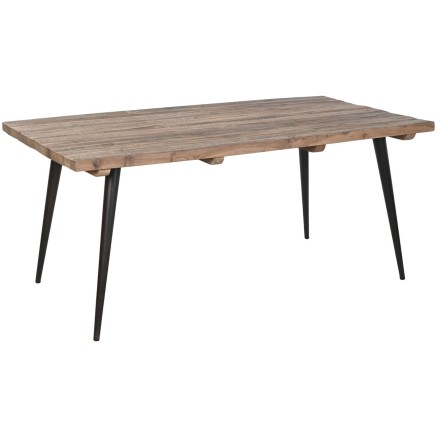 Mesa de Comedor Home ESPRIT Negro Natural Hierro Madera Reciclada 180
