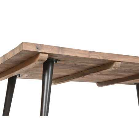 Tavolo da Pranzo Home ESPRIT Nero Naturale Ferro Legno Riciclato 180 x