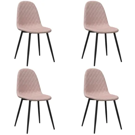 Chaises à manger lot de 4 Rose Velours 2