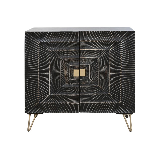 Buffet Home ESPRIT Noir Doré Métal Bois de manguier 81 x 45 x 75 cm