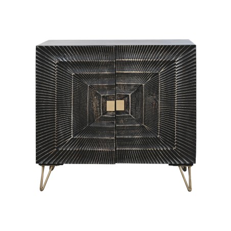 Buffet Home ESPRIT Noir Doré Métal Bois de manguier 81 x 45 x 75 cm