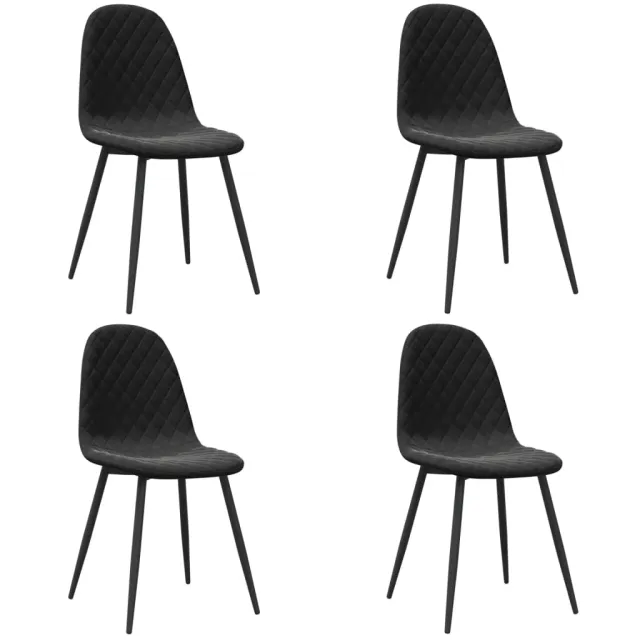 Chaises à manger lot de 4 Noir Velours