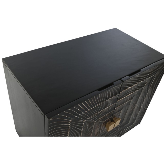 Aparador Home ESPRIT Negro Dorado Metal Madera de mango 81 x 45 x 75 c