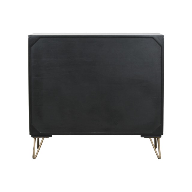 Sideboard Home ESPRIT Black Golden Metal Mango wood 81 x 45 x 75 cm