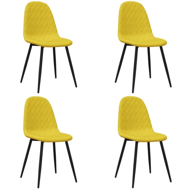 Chaises à manger lot de 4 Jaune moutarde Velours