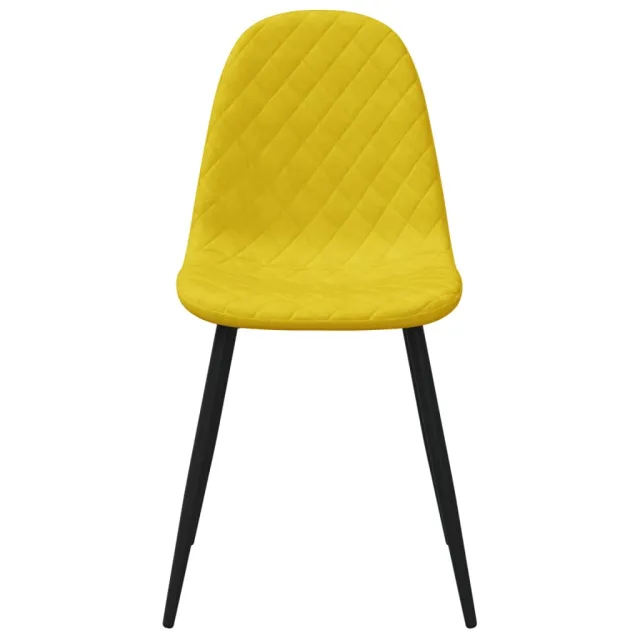 Chaises à manger lot de 4 Jaune moutarde Velours