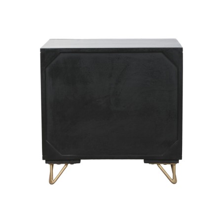 Nightstand Home ESPRIT Black Golden 50 x 40 x 50 cm